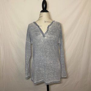 American Eagle Gray Long Sleeve Mock Henley